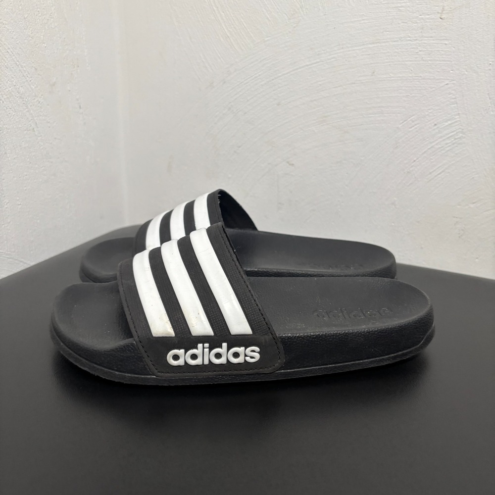 ADIDAS ADILETTE SHOWER K SLIDE SANDAL G27625 BLACK/WHITE UNISEX KID'S Size 2‎